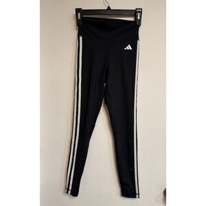 Adidas Womens 3-Stripes Black Leggings XS Tight Fit High Waist Activewear Made I